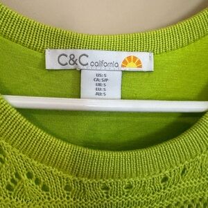 C&C California Women's Neon Yellow Knit Dress/Cover-up